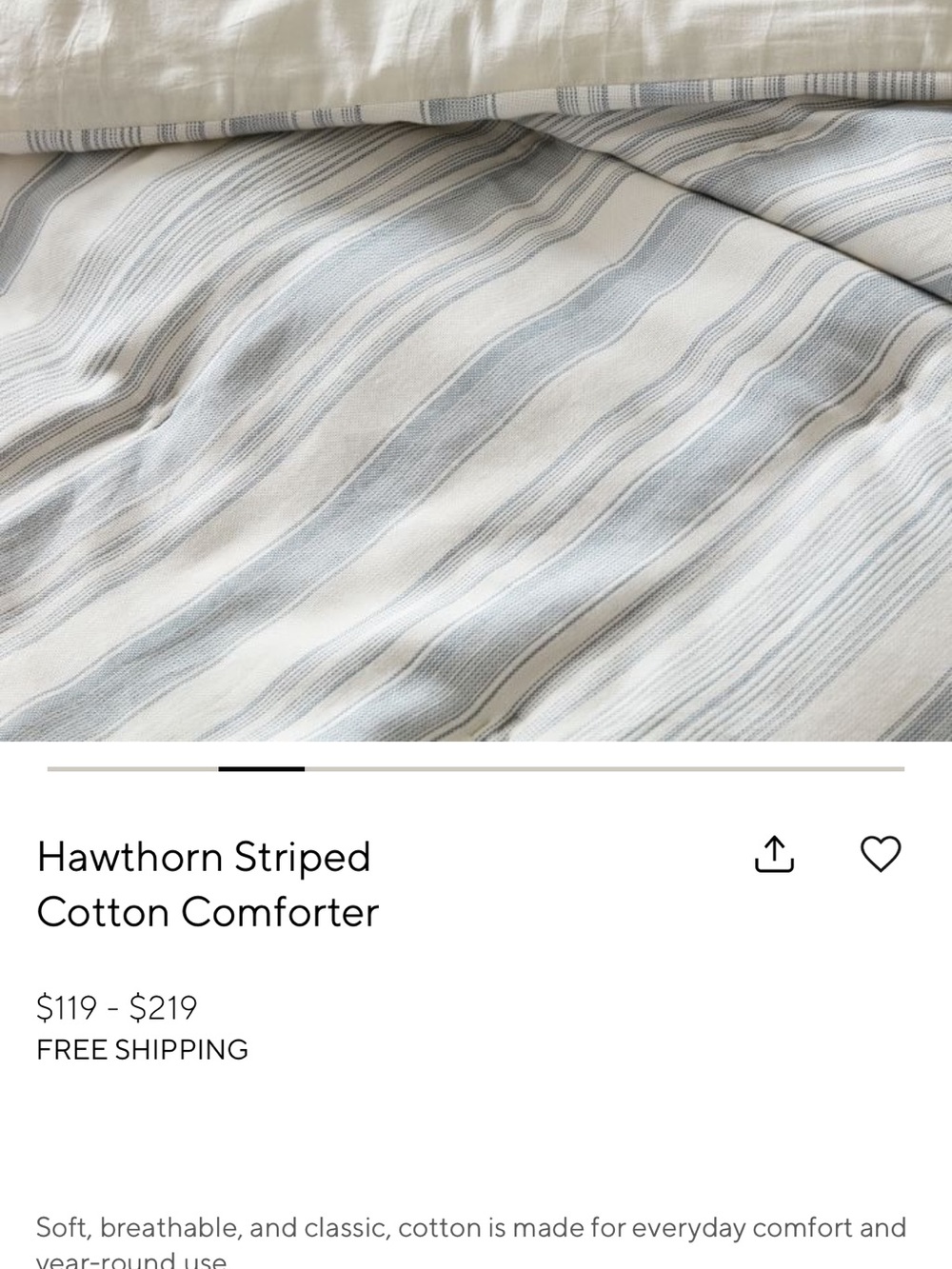 Pottery Barn Striped Duvet Cover and 2 Euro Shams in Light Blue and White - Picture 3 of 3